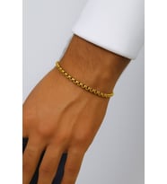 Altın Renk Iç Içe Geçmeli Arnavut Asansör Unisex Erkek Çelik Bileklik -  3380