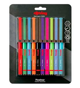Rotring Liner Keçe Uçlu Kalem 10 Lu Bls Karışık