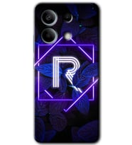 Xiaomi Redmi Note 13 Pro 5G Kılıf HD Desen Baskılı Kılıf - Dark Neon Yaprak R Harfi