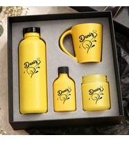 BK Gift Kişiye Özel İsimli Sarı Cam Suluk & Kupa & Kolonya & Mum - Hediye Kutulu Sarı Hediye Seti-4