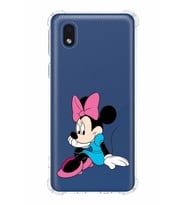 Samsung Galaxy A01 Core  Köşe Korumalı Antişok Kapak Minnie Mouse Tasarımlı Şeffaf  Kılıf