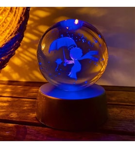 Küçük Prens 3D Renkli Işıklı Cam Küre