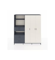 Hyperion Dolap 12 Raflı 4 Çekmeceli Tek Askılı 220x44x243 Antrasit-Aytaşı/Antrasit