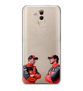 Huawei Mate 20 Lite Uyumlu Carlos Sainz ve Charles Leclerc Formula 1 Desenli Şeffaf Kılıfı