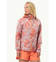Jack Wolfskin 1307851_8312 Prelight Wind JKT W Grid Camo Kadın Outdoor Ceket (Yeşil)
