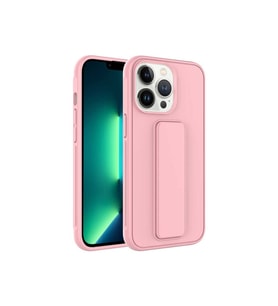 Apple iPhone 13 Pro Uyumlu Kılıf Zore Qstand Kapak (Pembe)