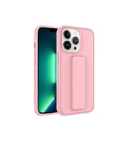 Apple iPhone 13 Pro Uyumlu Kılıf Zore Qstand Kapak (Pembe)