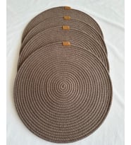 Yuvarlak Amerikan Servis Sofra Altlığı, Masa Dekoru Supla 33cm 4lü (Kahverengi)