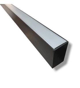 LED Kanal Profil Alüminyum Siyah Kasa 2 Metre 50x80mm Linear Opak Pleksi Yan Kapak Sarkıt LED Kasa 7909