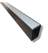 LED Kanal Profil Alüminyum Siyah Kasa 2 Metre 50x80mm Linear Opak Pleksi Yan Kapak Sarkıt LED Kasa 7909