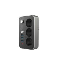 3 Priz 3XUSB 2 Mt Kablo Anahtarlı Akım Korumalı Priz TGFTR02