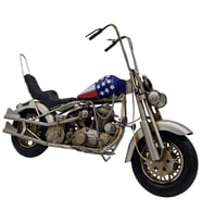 El Yapımı Vintage Metal Chopper Motosiklet Dekoratif Motorcu Hediyesi