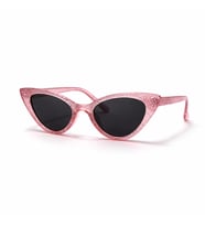 Kız Çocuk Simli Pembe Kedi Göz Güneş Gözlüğü UV400 Filtreli (A.Pembe)