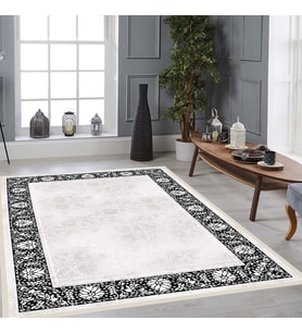 Eliana Home Dijital Baskı Yıkanabilir Kaymaz Taban Salon Halısı Ve Yolluk LNA0899-FNL478 (Krem)
