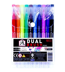 Mona Lisa Dual Brush + Fineliner Kalem 10 Renk Set 