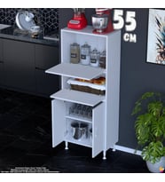 Eliusta Vento 55 cm Çok Amaçlı Mutfak Kiler Dolabı Üst Kapaklı Banyo Ayakkabılık Boy Mutfak Dolabı 55x150x32
