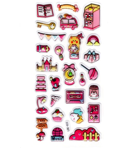 Sticker Kabartmalı Stiker Defter Planlayıcı Etiket (Lde023)-19x9cm - Nostaljik Araba Şeker