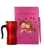 Sevgililer Gününe Özel Defter Kalem & Termos Mug Hediye Seti 13