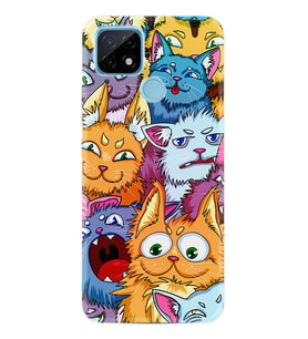 Realme C11 C21 C21Y C25Y C11 2021 Kılıf Desemli Silikon Kediler 1723