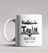 Kişiye Özel Tarih Öğretmeni Tasarımlı Beyaz Renk Kupa Bardak 7
