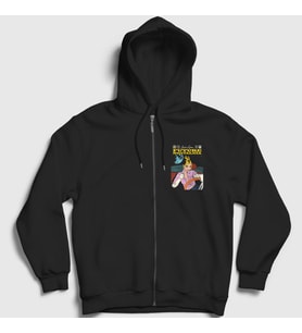 Presmono Unisex Siyah Future Nostalgia Dua Lipa Fermuarlı Kapüşonlu Sweatshirt 321060tt