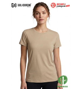 Jiber Kadın Premium Ekstra Esnek Bambu Terletmeyen Hafif Kumaş T-Shirt