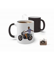 BK Gift Kişiye Özel Tam Boy Motosikletli Adam Karikatürlü Sihirli Kupa Bardak-1