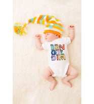 Unisex Bebek Ben Geldim Baskılı Body Zıbın