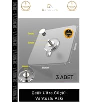 #VantuzluAskı Paslanmaz Şeffaf Yapışkanlı 1kg Kapasiteli Su Geçirmez Çelik Ultra Güçlü Vantuzlu Askı