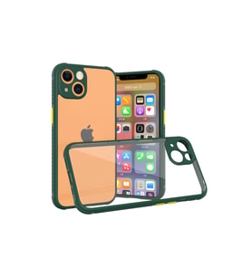 Apple İphone 13 Mini Kılıf Miami Şeffaf Silikon - Koyu Yeşil