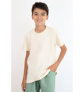Breeze Erkek Çocuk Tişört Basic 9-14 Yaş, Krem