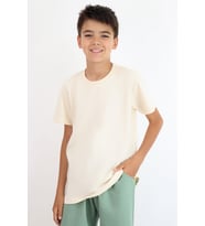 Breeze Erkek Çocuk Tişört Basic 9-14 Yaş, Krem