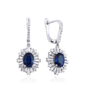 4.75 Karat Safir Pırlanta Küpe