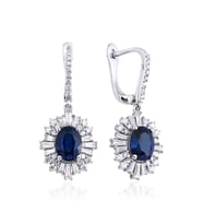 4.75 Karat Safir Pırlanta Küpe