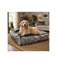Yıkanabilir Desenli Köpek ve Kedi Yatağı 90x100 cm, Büyük Irklar İçin