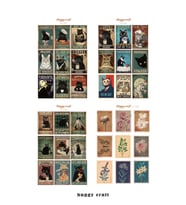 Cats Kedi Mizah ve Pul Temalı 4lü Laptop Tablet Telefon Defter Sticker Set