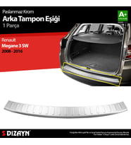 S-Dizayn Renault Megane 3 SW Krom Arka Tampon Eşiği 2008-2016