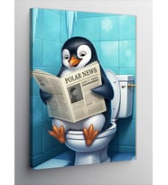 Kanvas Tablo Gazete Okuyan Penguen