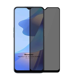 Microsonic Oppo A16 Privacy 5D Gizlilik Filtreli Cam Ekran Koruyucu Siyah