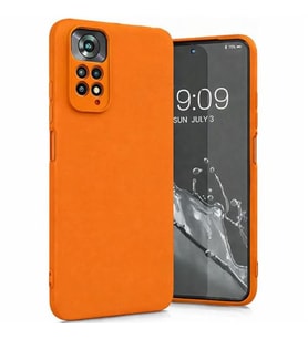Coverzone Xiaomi Redmi Note 11S Global ?le Uyumlu K?l?f Z-Mara Lansman Vieri Tam Koruma Arka Kapak Kamera Koruma �?k?nt?l? P�r�zs�z Y�zey Turuncu