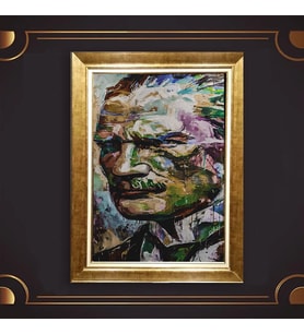 Altın Varaklı Çerçeveli Paspartulu Atatürk Tablo z4889 (Gold)