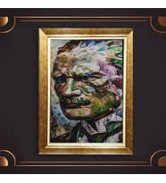 Altın Varaklı Çerçeveli Paspartulu Atatürk Tablo z4889 (Gold)