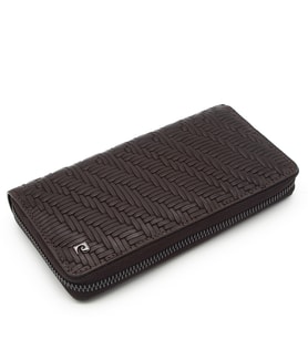 Pierre Cardin Kahve Örgü Unisex Deri Cüzdanı 11056