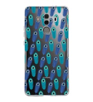 PrintiFy Huawei Mate 10 Pro ile Uyumlu 1mm Slim Fit Nazar Boncuğu 4 Baskılı Şeffaf  Kılıf