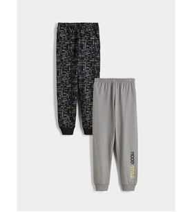 LCW Kids Siyah Beli Lastikli Erkek Çocuk Pijama Alt 2'li