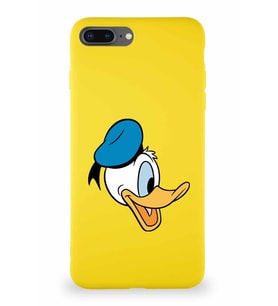 Apple iPhone 7 Plus Soft Premier Kapak Donald Duck-F Tasarımlı Silikon Kılıf - Sarı (Şeffaf)