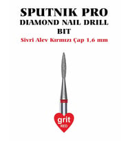 Elmas Sivri Alev Freze Kırmızı Çap 1,6mm