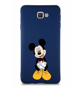 Samsung Galaxy J7 Prime Soft Premier Kapak Mickey Mouse-A Tasarımlı Silikon Kılıf - Lacivert (Şeffaf)