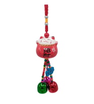 Feng Shui Maneki Neko Şans Kedisi Kırmızı No.3 (Karışık)