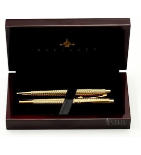 World Serisi 273 Gold Dolma Kalem+Tükenmez Kalem Set Seti